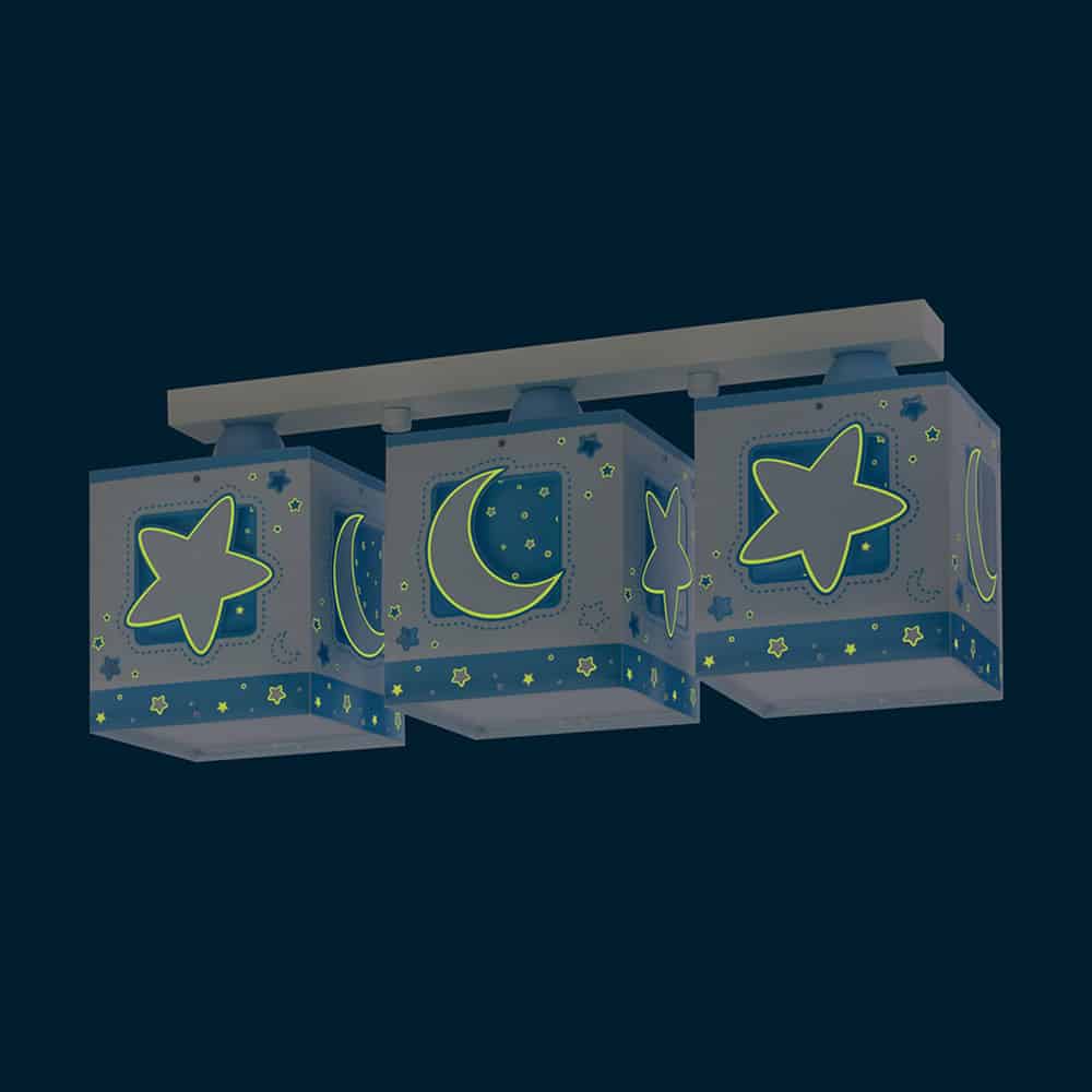 Moonlight Blue παιδικό φωτιστικό τρίφωτο οροφής