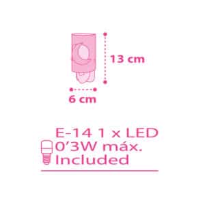 MoonLight Pink LED νυκτός πρίζας (63235L S)