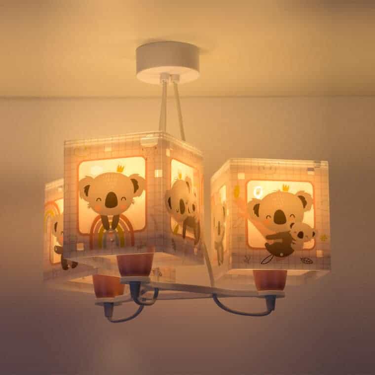 Koala Pink παιδικό φωτιστικό τρίφωτο κρεμαστό