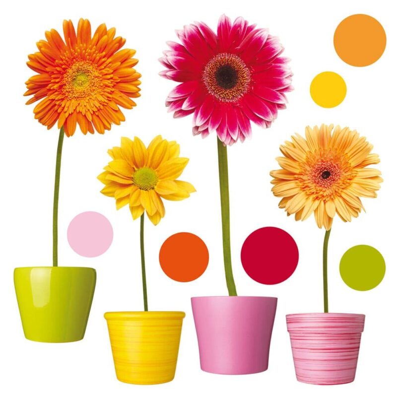 Gerberas διακοσμητικά αυτοκόλλητα για τζάμι ή τοίχο