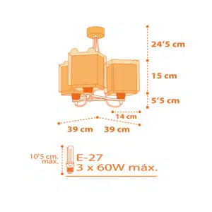 Little Tiger παιδικό φωτιστικό τρίφωτο κρεμαστό