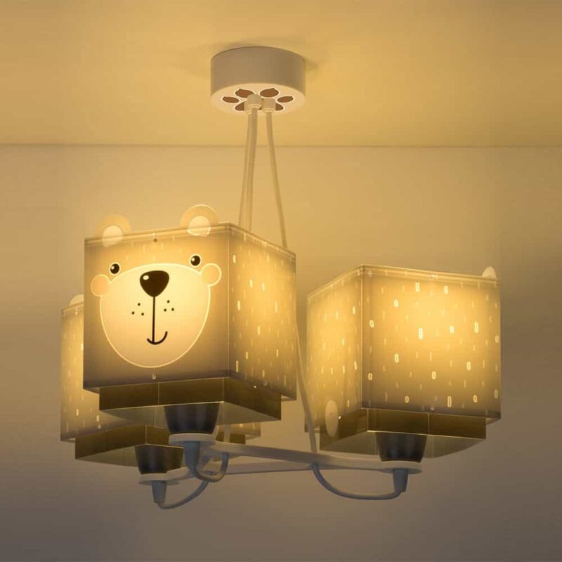 Little Teddy παιδικό φωτιστικό τρίφωτο κρεμαστό