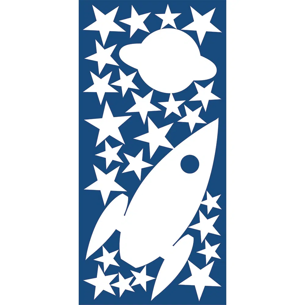 Rocket and Stars παιδικά διακοσμητικά φωσφορίζοντα μέρη στο σκοτάδι