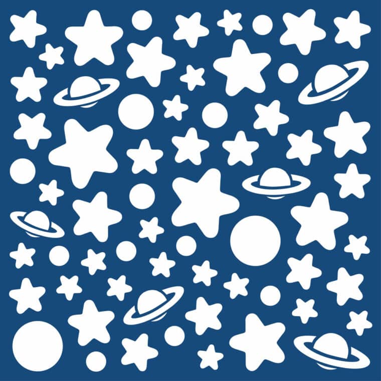 White Stars παιδικά διακοσμητικά τοίχου με φωσφορίζοντα μέρη στο σκοτάδι