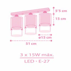 UNICORNS τρίφωτο σε ράγα οροφής διπλού τοιχώματος