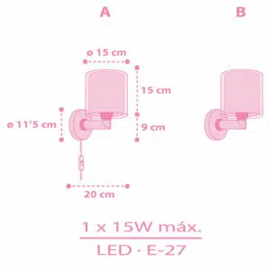 UNICORNS απλίκα τοίχου διπλό τοίχωμα