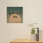 PIGEONS SILHOUETTE - Πίνακας διακόσμησης από ξύλο