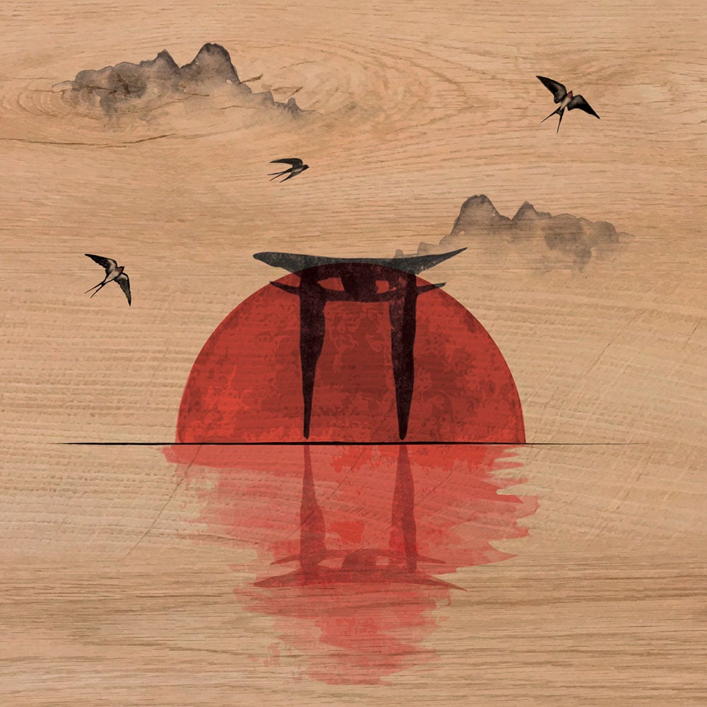 JAPANESE SUNSET - Πίνακας διακόσμησης από ξύλο