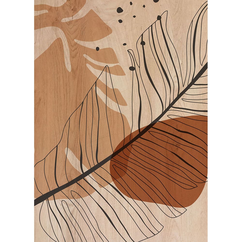 LEAVES BLOCK COLOUR 01 - Πίνακας διακόσμησης από ξύλο