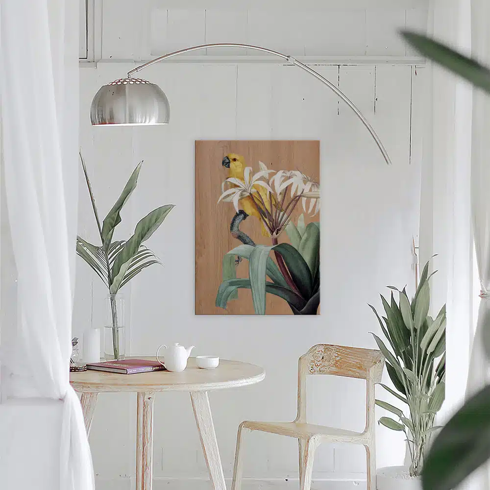 YELLOW PARROTS - Πίνακας διακόσμησης από ξύλο
