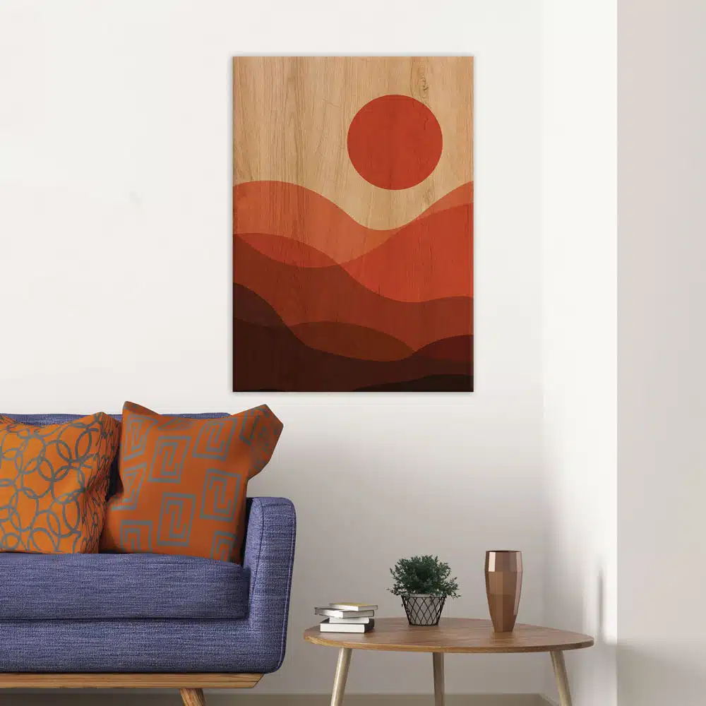 DESERT SUNSET - Πίνακας διακόσμησης από ξύλο