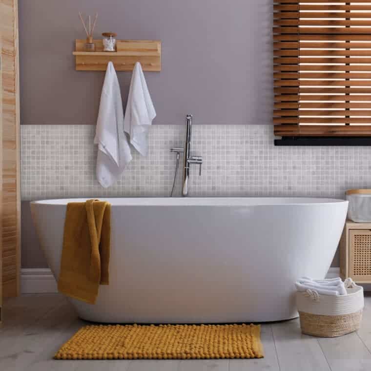 Tile White Mosaic πλακάκια διακόσμησης τοίχου