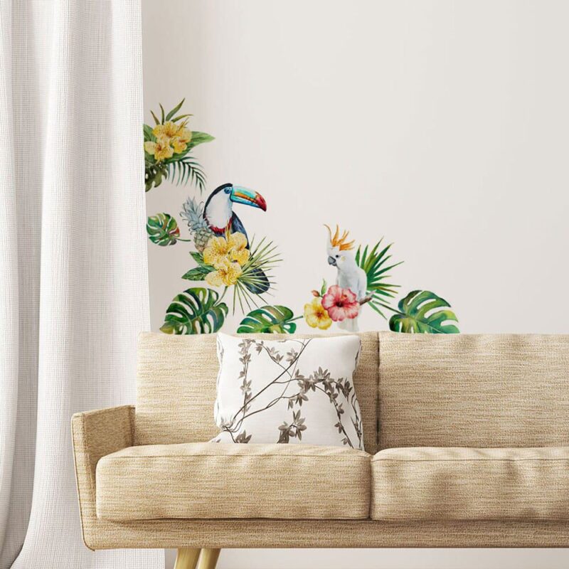 TROPICAL BIRDS βινυλίου αυτοκόλλητα τοίχου