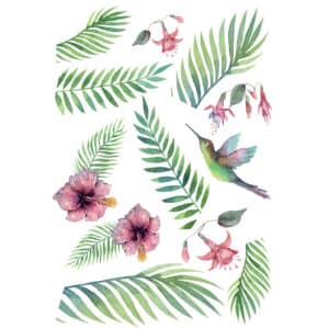 Tropical Hummingbird αυτοκόλλητα τοίχου βινυλίου L (44210)