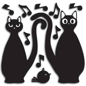 Cats Silhouettes αφρώδη αυτοκόλλητα τοίχου  M (54511)