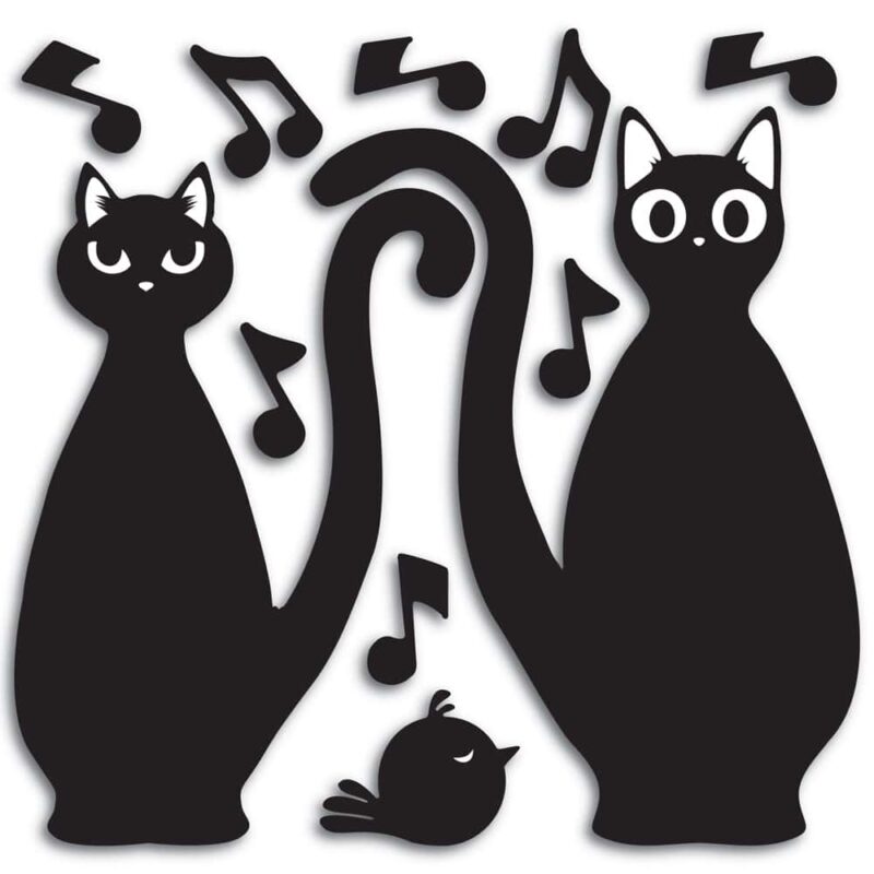 CATS SILHOUETTES - αφρώδη αυτοκόλλητα 3D