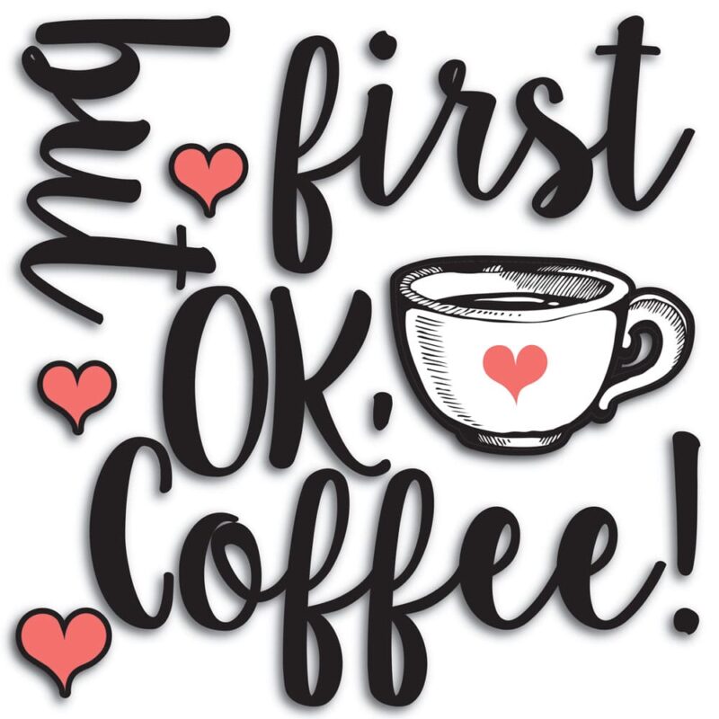 BUT FIRST COFFEE - αφρώδη αυτοκόλλητα 3D