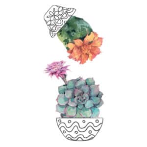 Cactus Vases αυτοκόλλητα τοίχου βινυλίου (59181)