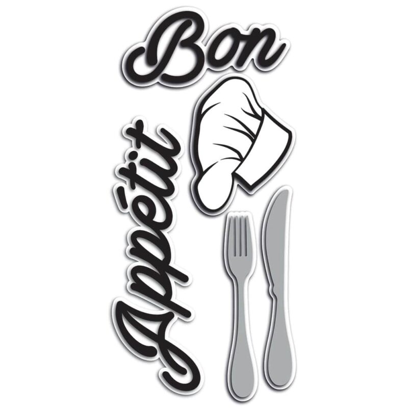 BON APPETITE αφρώδη αυτοκόλλητα 3D