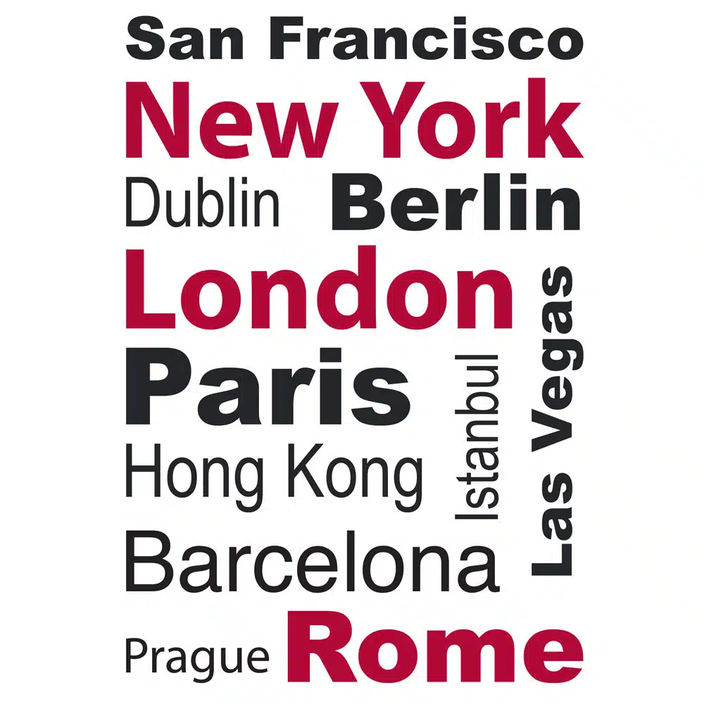 CITIES - βινυλίου αυτοκόλλητα τοίχου XL