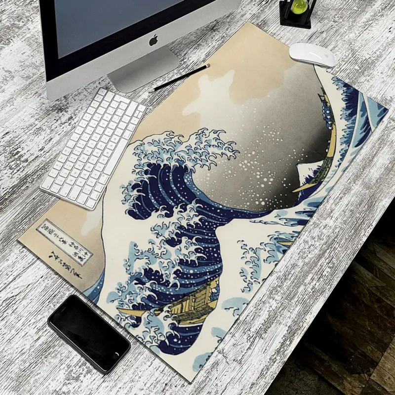 Hokusai επιτραπέζιο πατάκι γραφείου με σχέδιο ιαπωνικού κύματος
