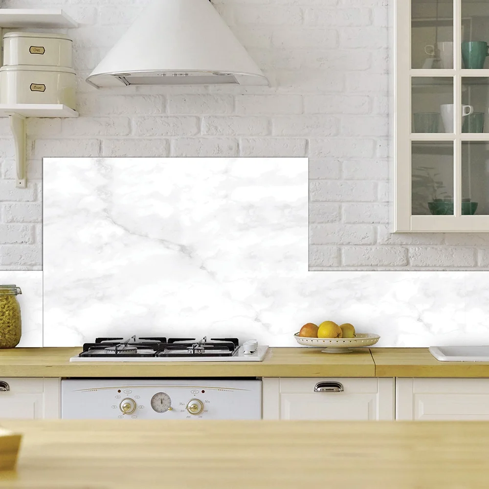 WHITE MARBLE XL - Μεταλλικό πάνελ κουζίνας