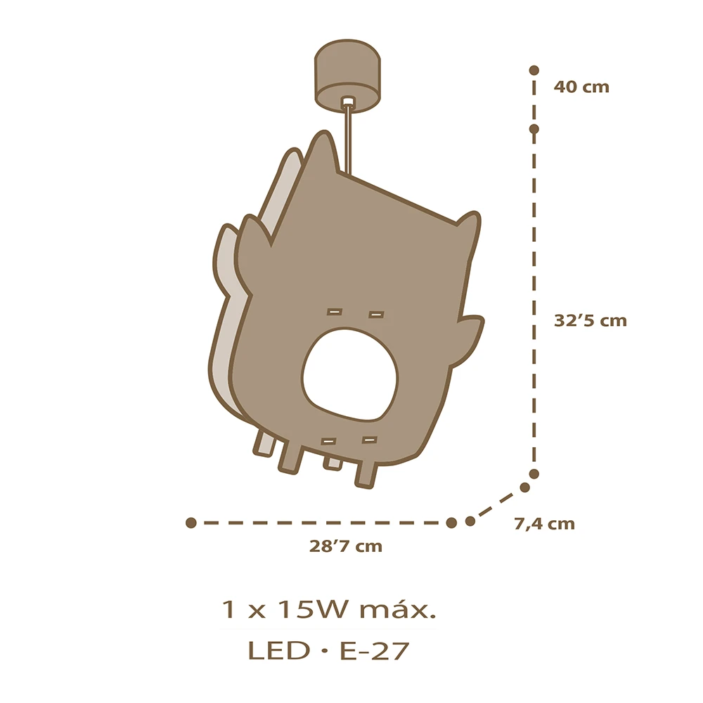 63397 OWL MDF ΜΟΝΟΦΩΤΟ ΚΡΕΜΑΣΤΟ