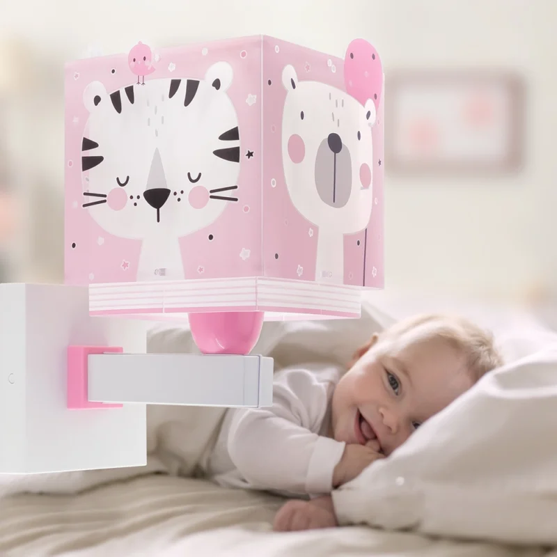 Baby Jungle Pink απλίκα τοίχου με ζωάκια που φωσφορίζουν στο σκοτάδι