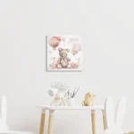 Bear with Flowers ξύλινο κάδρο