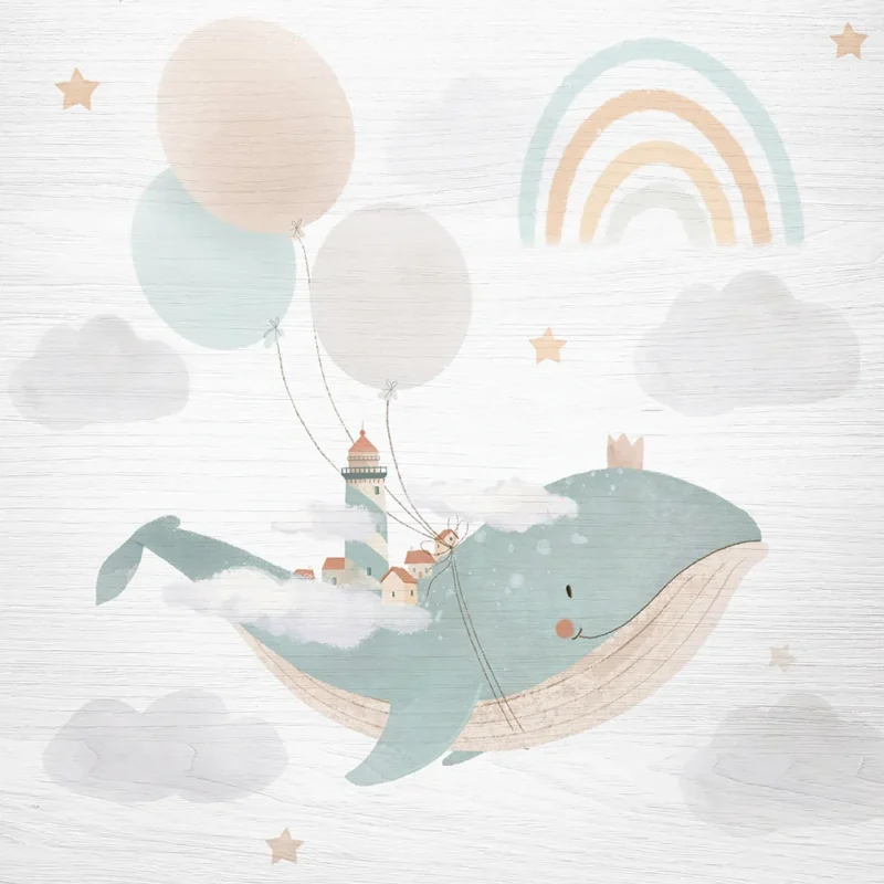 Flying Whale ξύλινο κάδρο