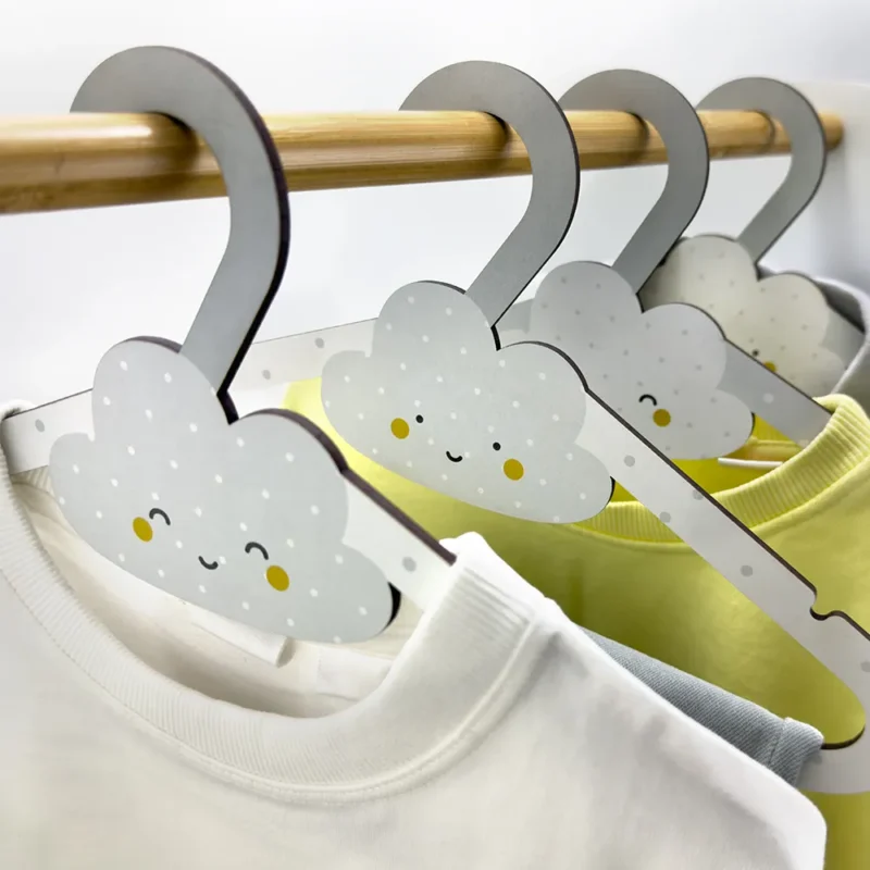 Baby Dreams Gray παιδικές κρεμάστρες ξύλινες με θέμα συννεφάκι