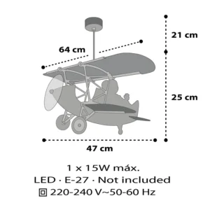 Snoopy κρεμαστό φωτιστικό σχήμα αεροπλάνο
