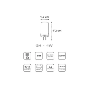 Λαμπτήρας G4 4W LED 12V Λαμπτήρας G4 4W LED 12V